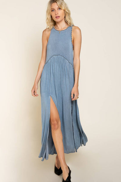 TAKE ME TO THE BEACH RACERBACK MAXI DRESS- MIDNIGHT BLUE