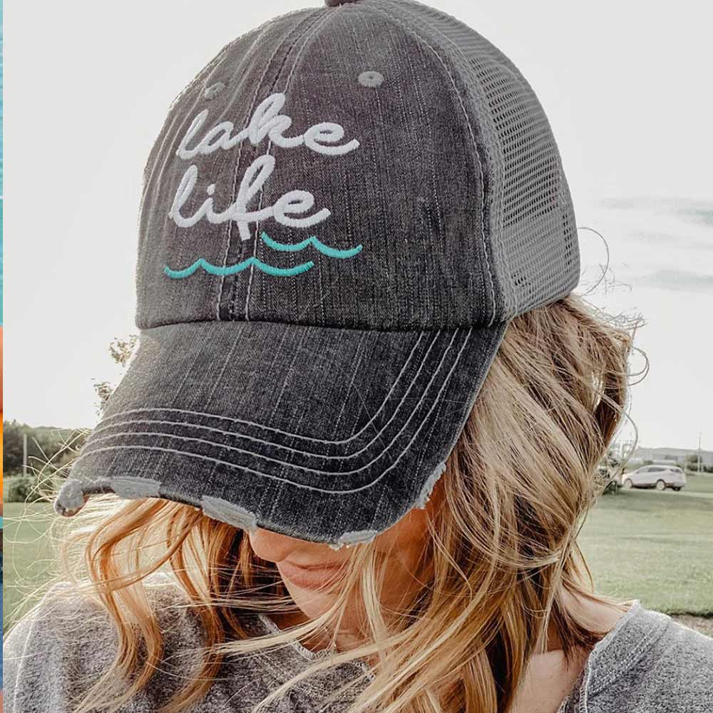 Lake Life Waves Trucker Hats