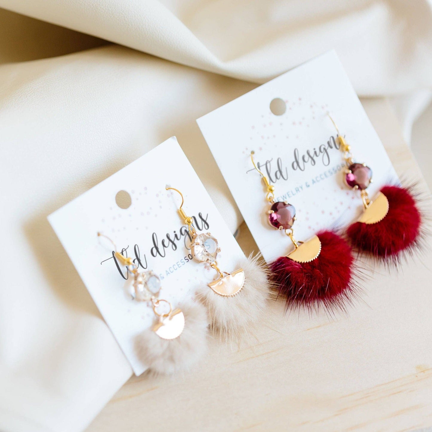 Berry Bling Puff Earrings