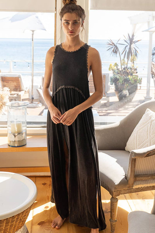 TAKE ME TO THE BEACH RACERBACK MAXI DRESS- BLACK