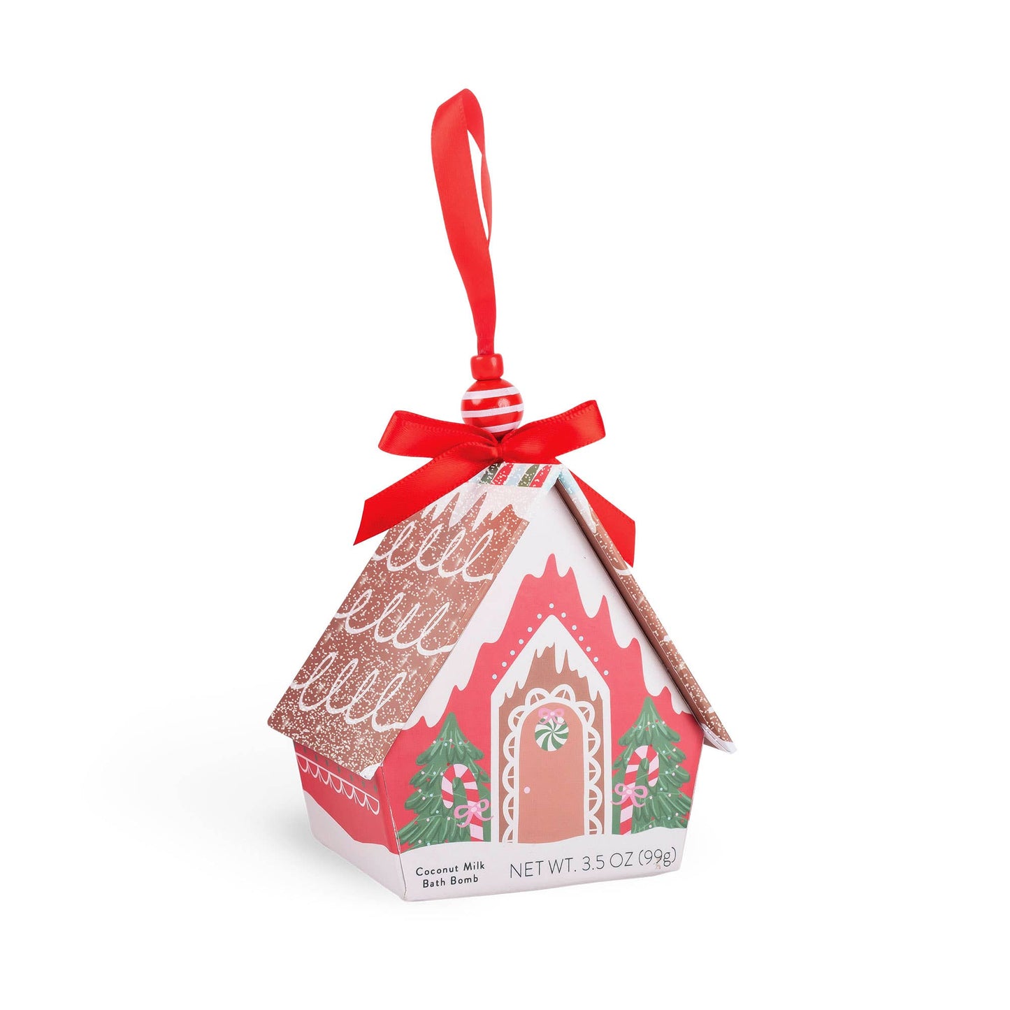 Bath Bomb Christmas Ornament House - Red