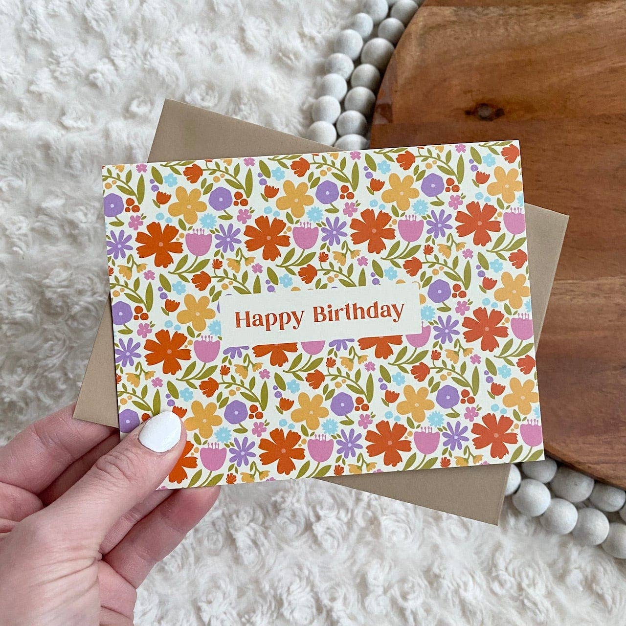 "Happy Birthday" Floral Greeting Card