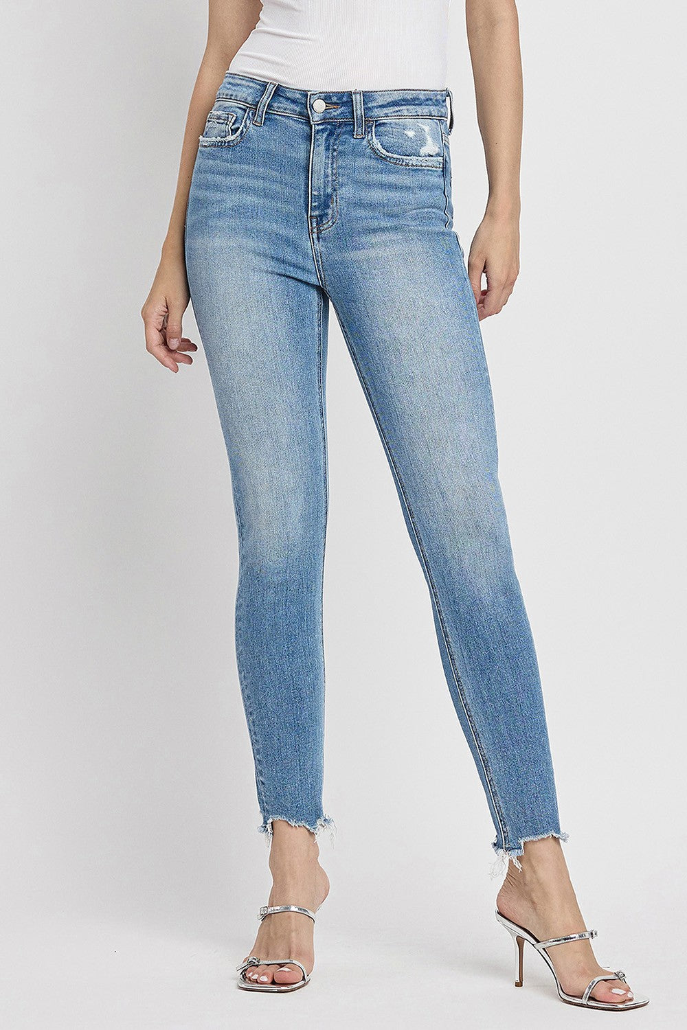 The Stella-Distressed Comfort Stretch High-Rise Skinny