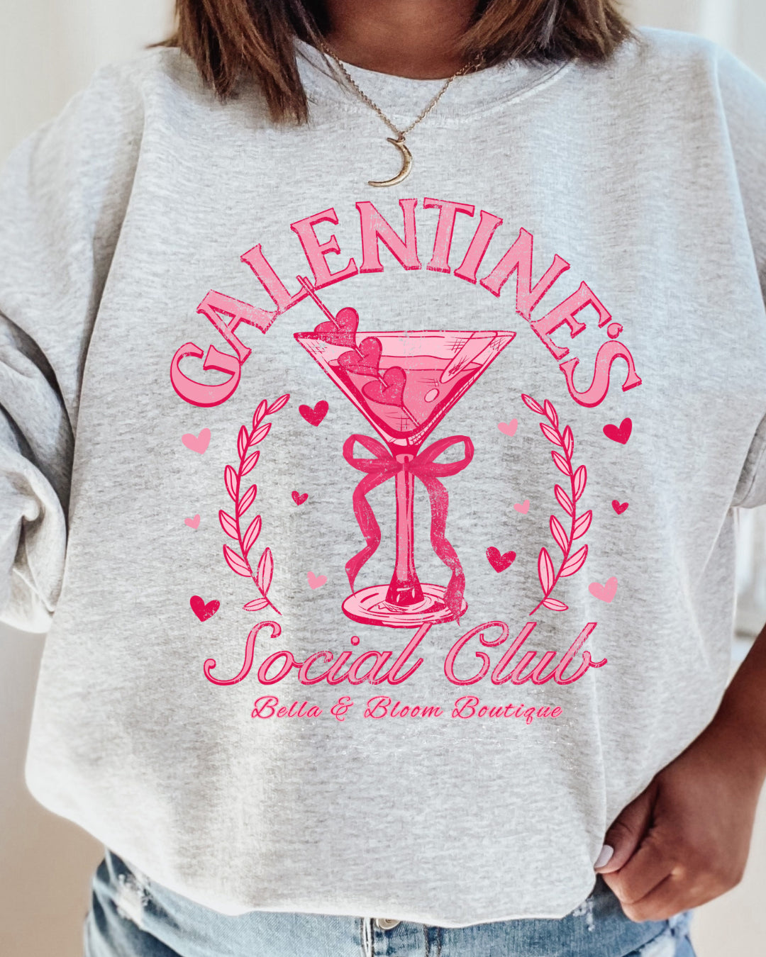 Galentines Social Club Bella and Bloom Boutique Sweatshirts