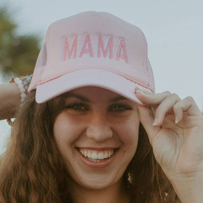 MAMA Foam Trucker Hat: Light Pink