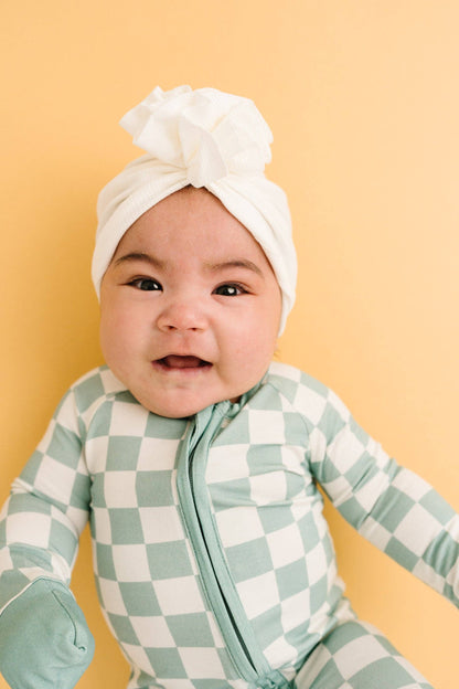 Seafoam Checkered Bamboo Sleeper