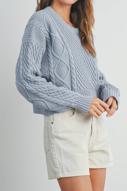 Winter Waves Cable Knit Sweater