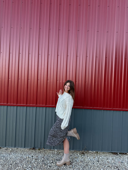 Leopard Print Midi Skirt