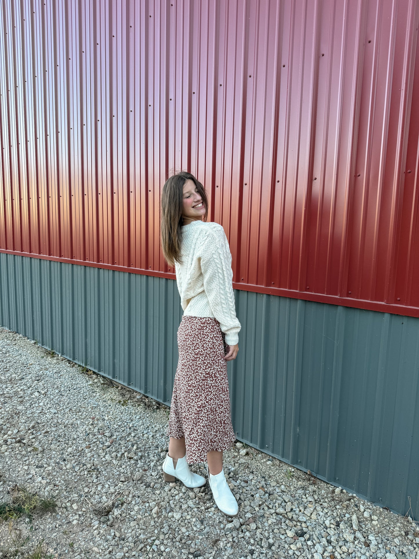 Leopard Print Midi Skirt