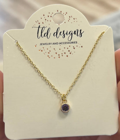 Birthstone Gem Necklace