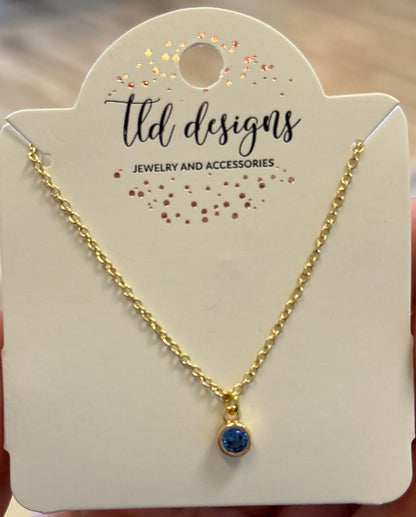 Birthstone Gem Necklace