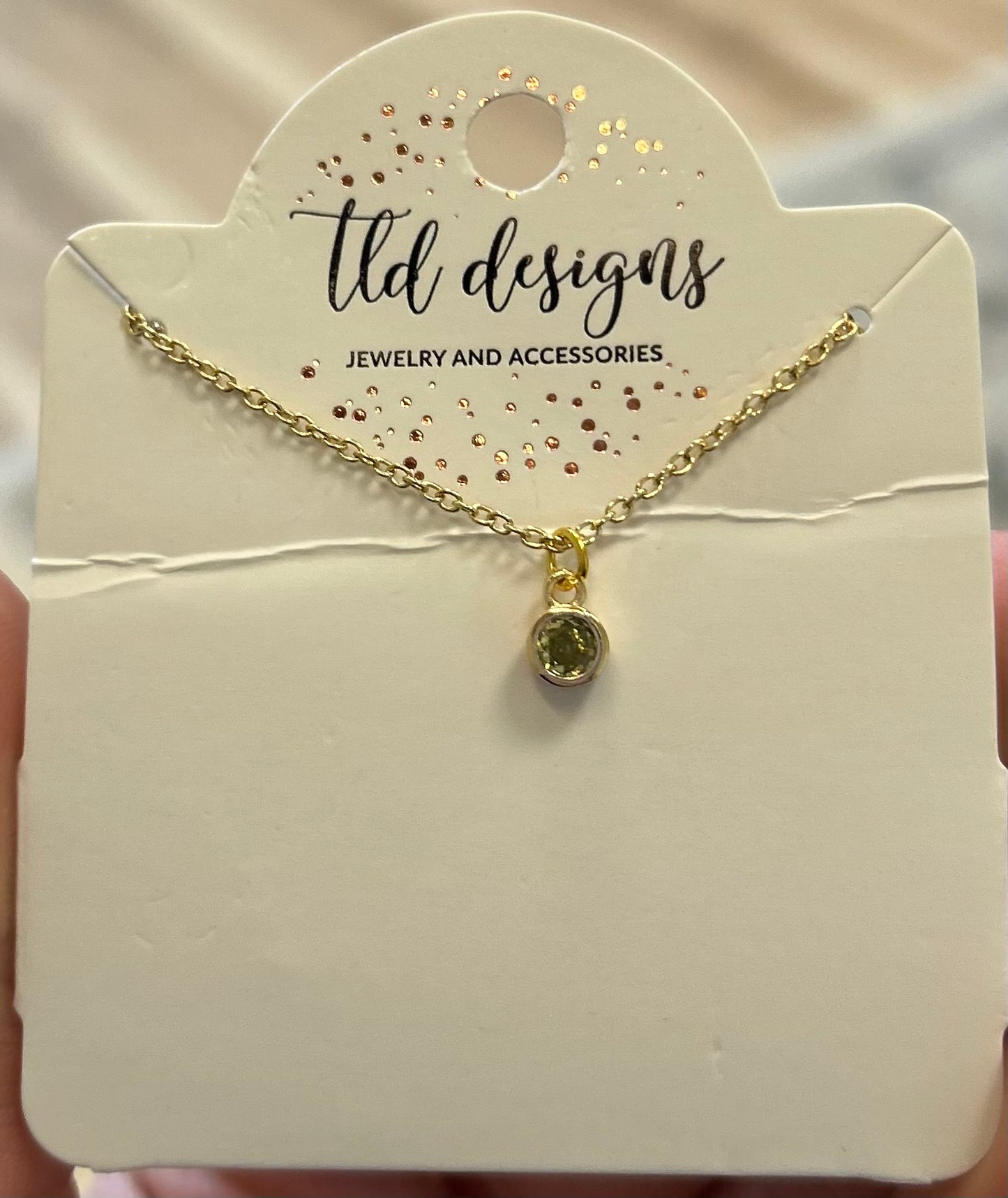 Birthstone Gem Necklace