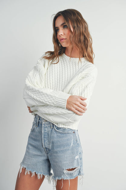 Winter Waves Cable Knit Sweater