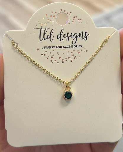 Birthstone Gem Necklace