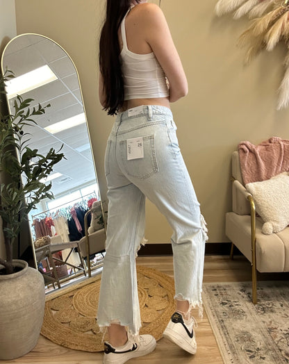 THE HARPER- SUPER HIGH RISE CROP FLARE JEANS