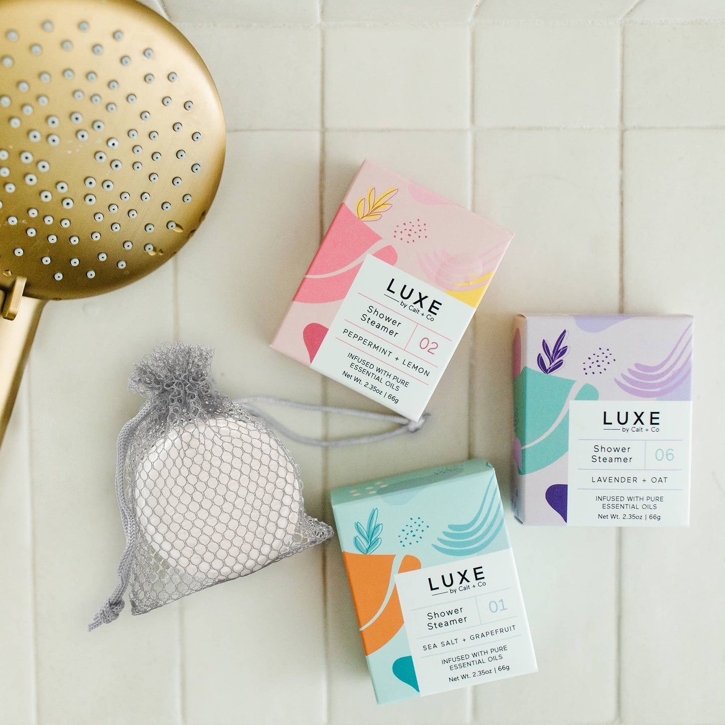 Luxe Peppermint + Lemon Shower Steamer Fizzy Bomb