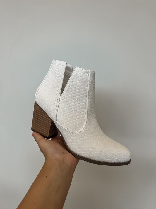 Tarim - Flair Ankle Booties Optic White Snake