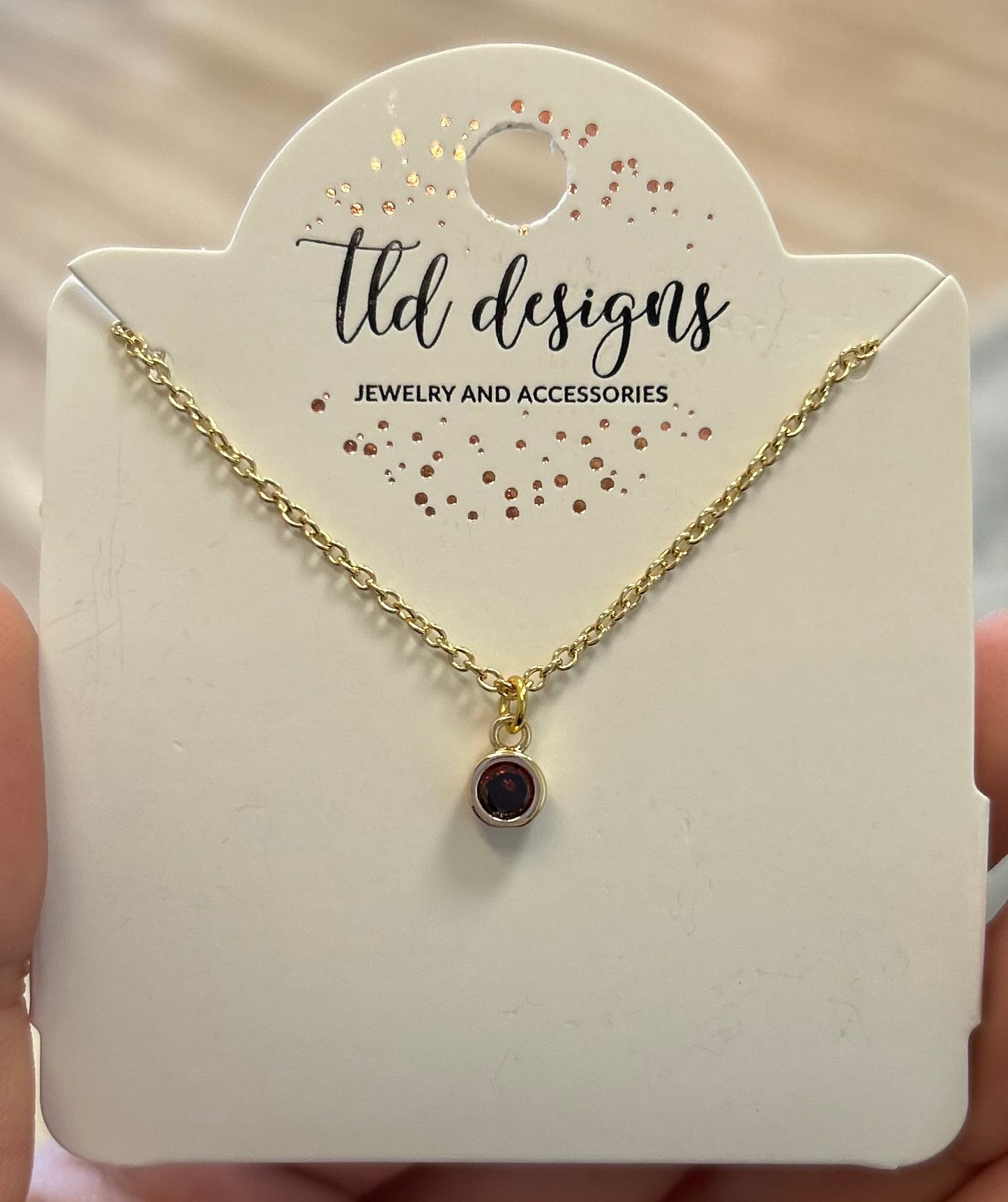 Birthstone Gem Necklace