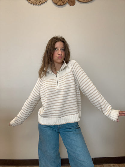 Ivory Woods Zip Sweater