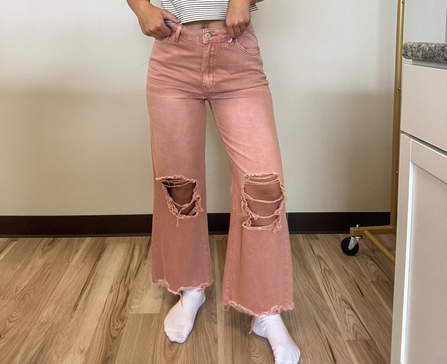 THE PALMER MARIE-SUPER HIGH RISE CROP FLARE JEANS