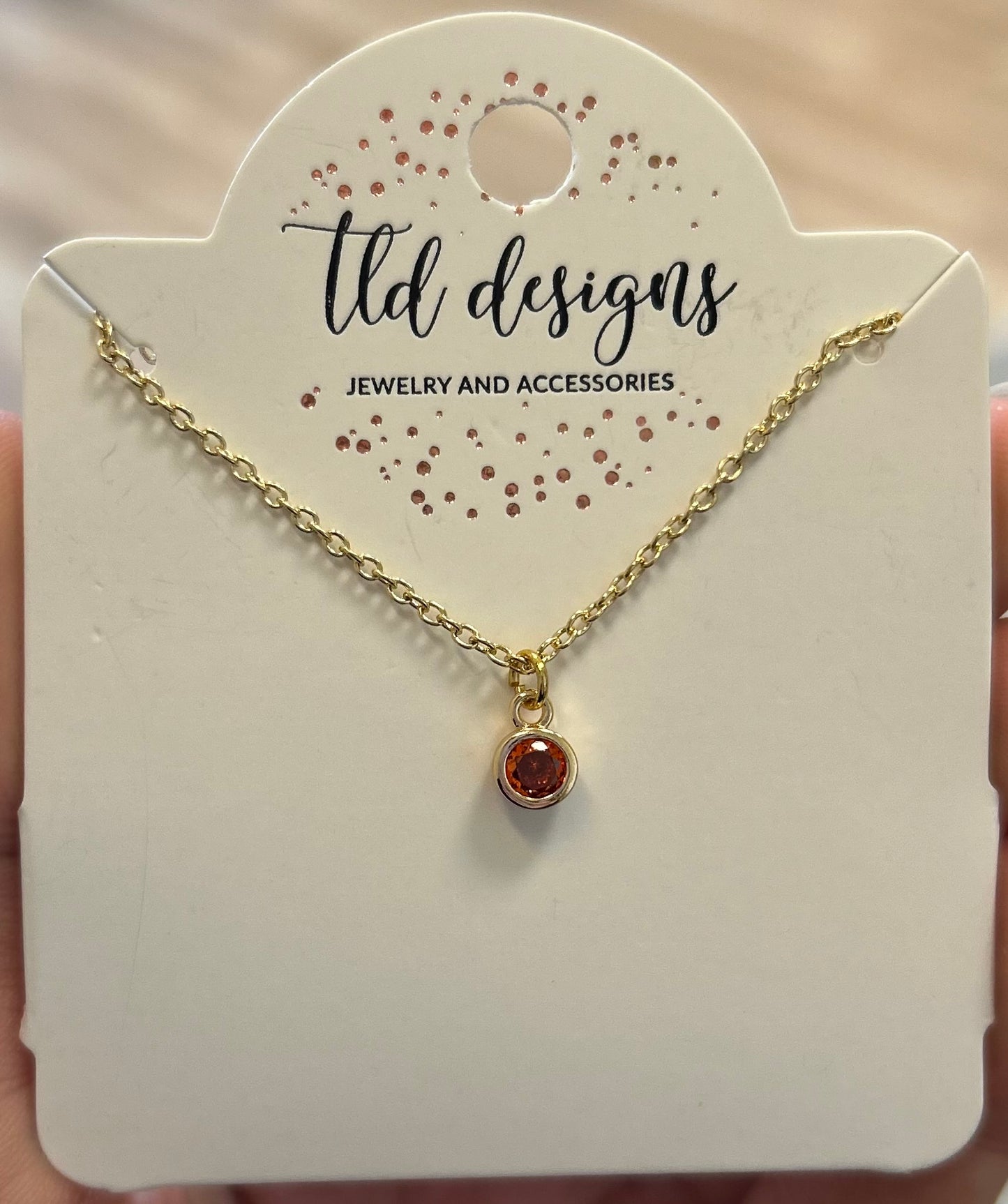 Birthstone Gem Necklace