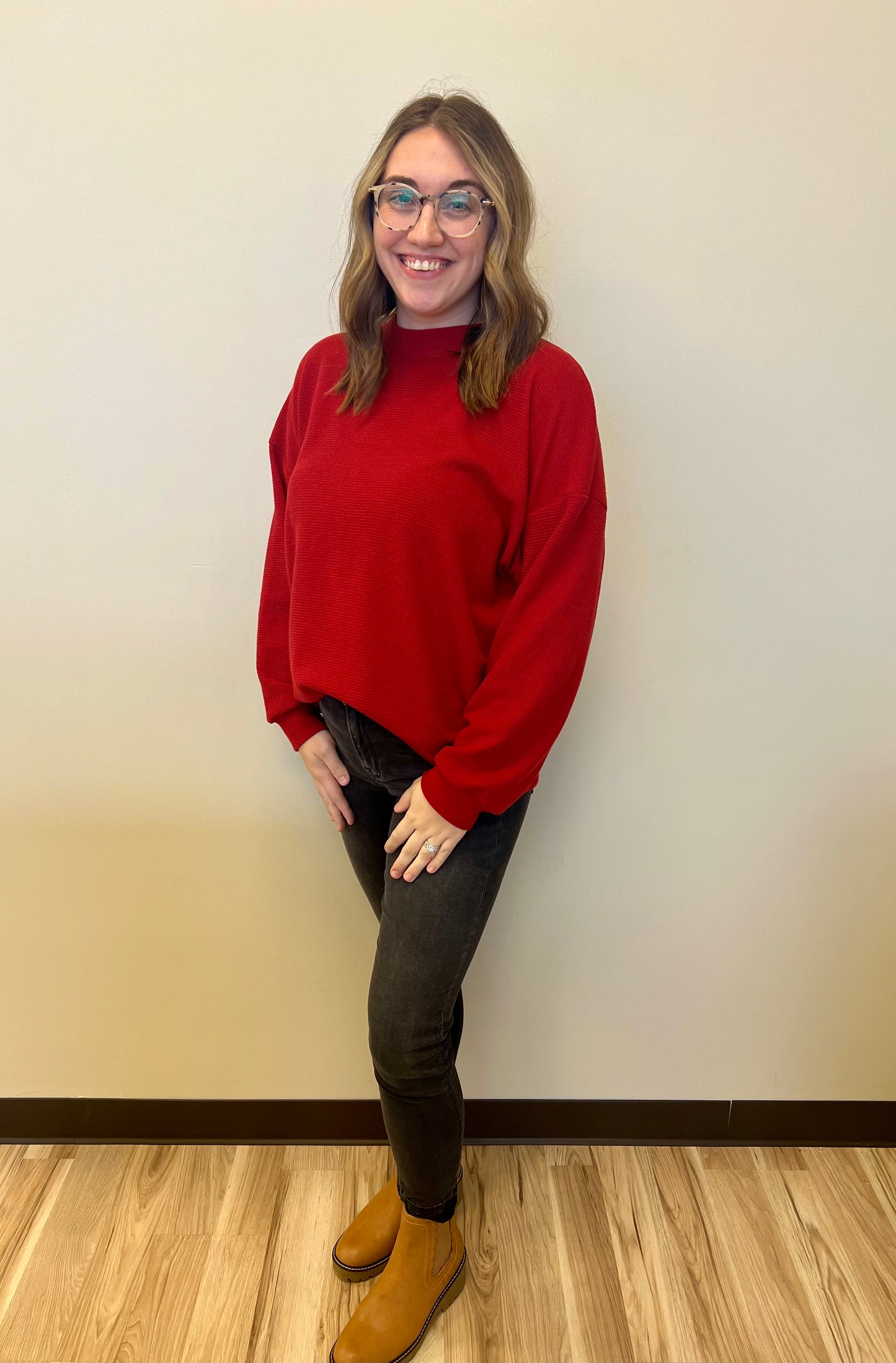 Merry Burgundy Knit Top