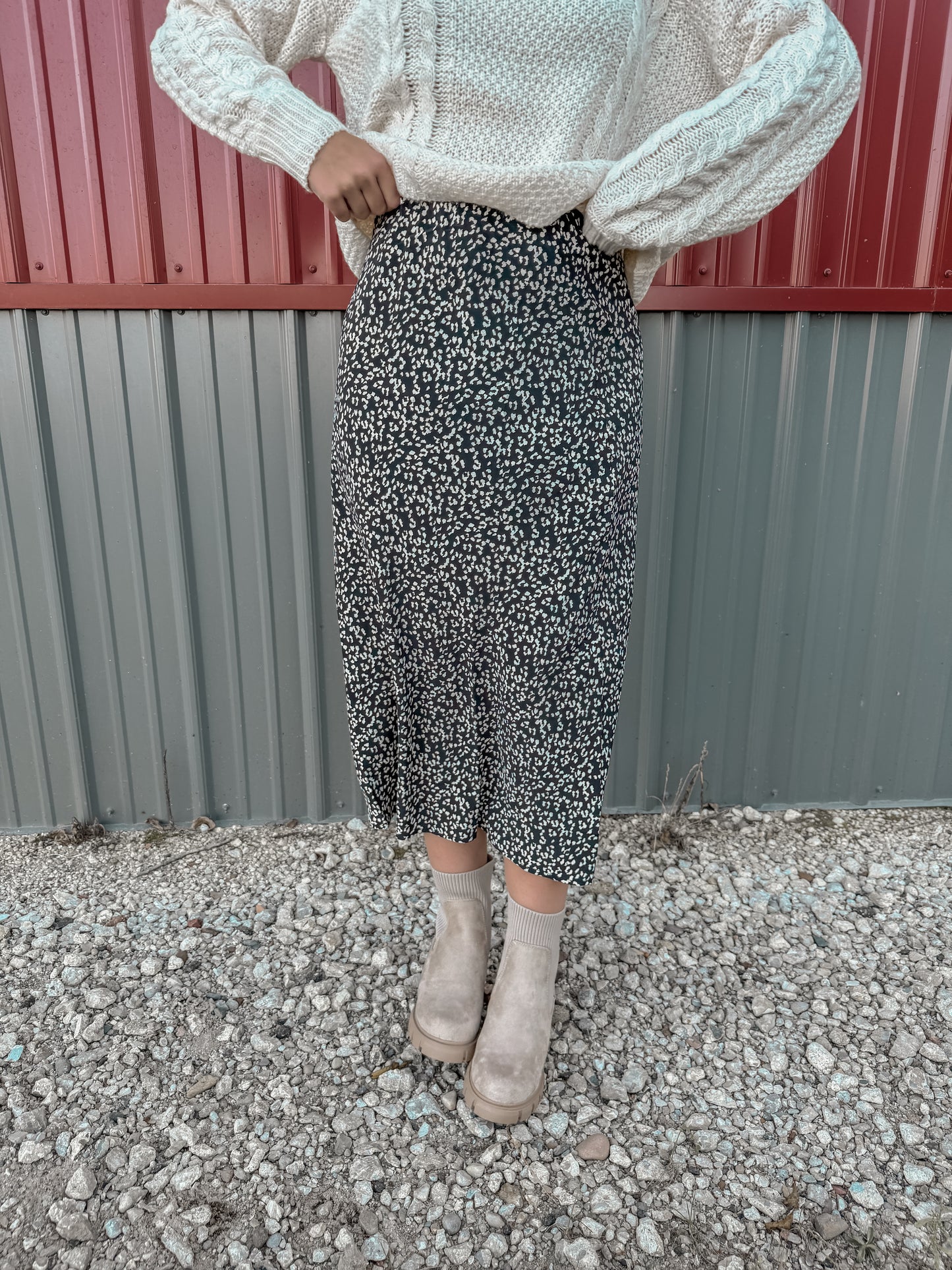 Leopard Print Midi Skirt