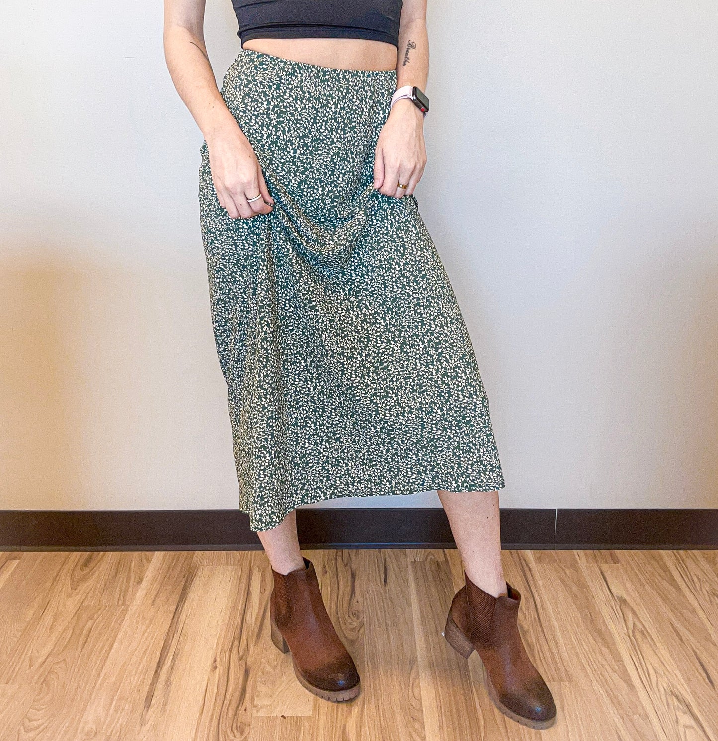 Autumn Bloom Midi Skirt