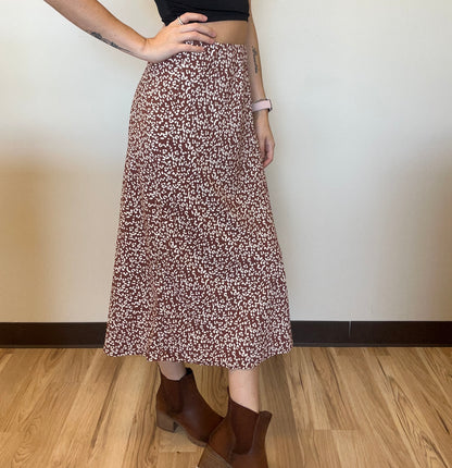 Leopard Print Midi Skirt