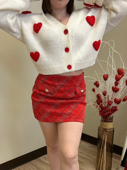 Red Sparkle Mini Skirt