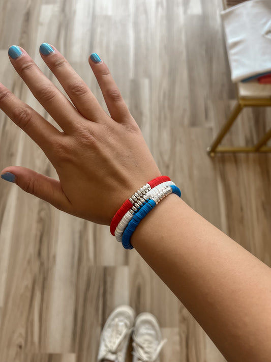 Red, White & Bright Bracelet Stack