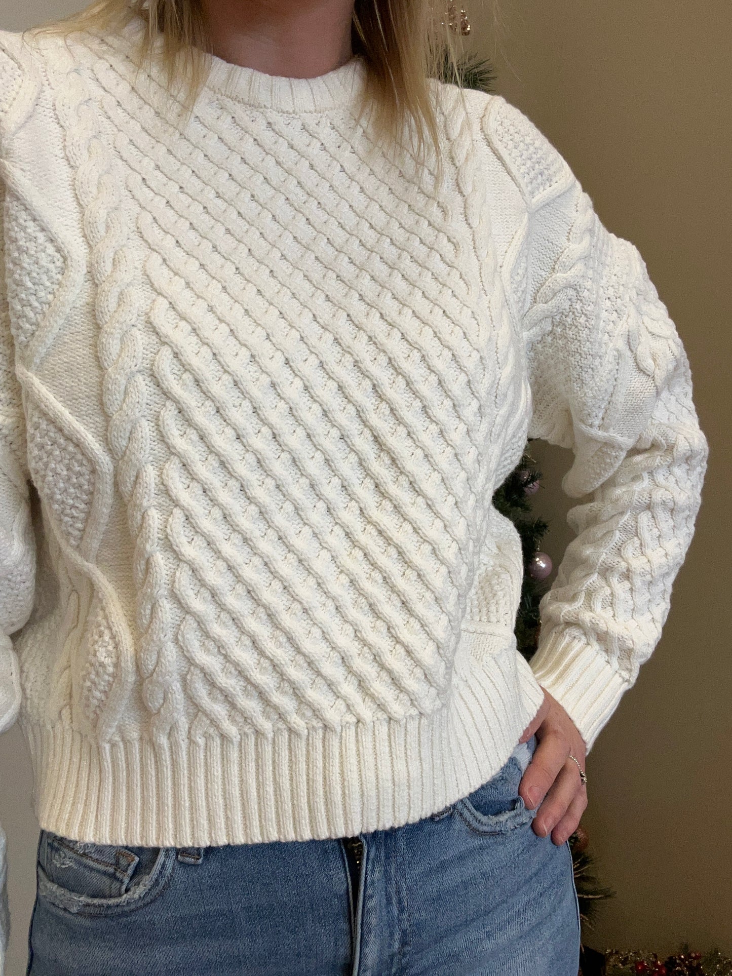 Winter Waves Cable Knit Sweater