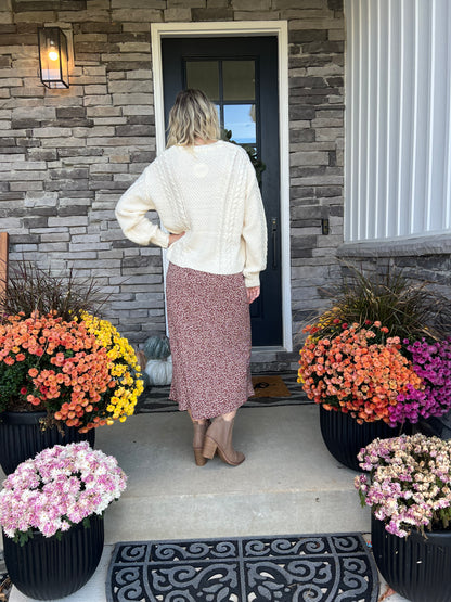 Autumn Bloom Midi Skirt