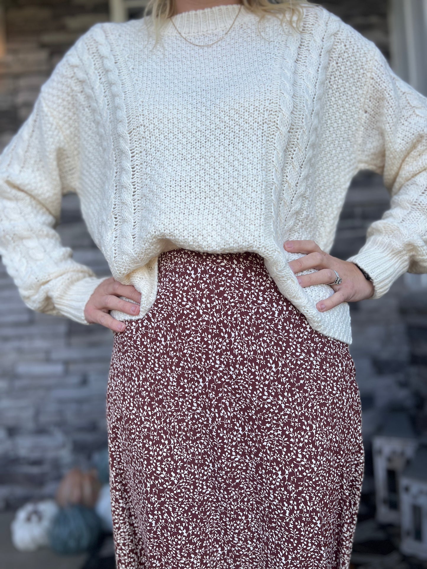 Autumn Bloom Midi Skirt