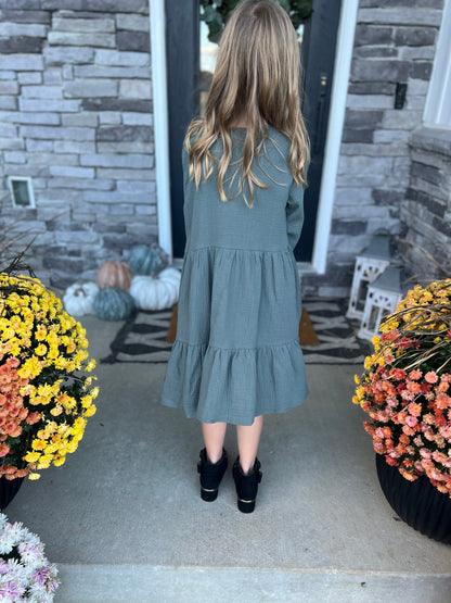 Girls Autumn Pine Bliss Dress