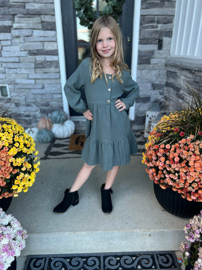 Girls Autumn Pine Bliss Dress