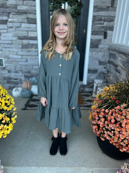 Girls Autumn Pine Bliss Dress