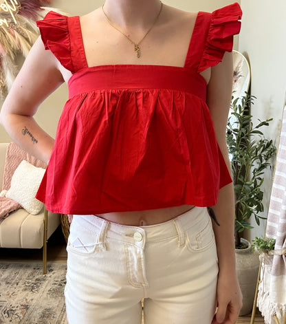 RUFFLE KISS CROPPED TOP