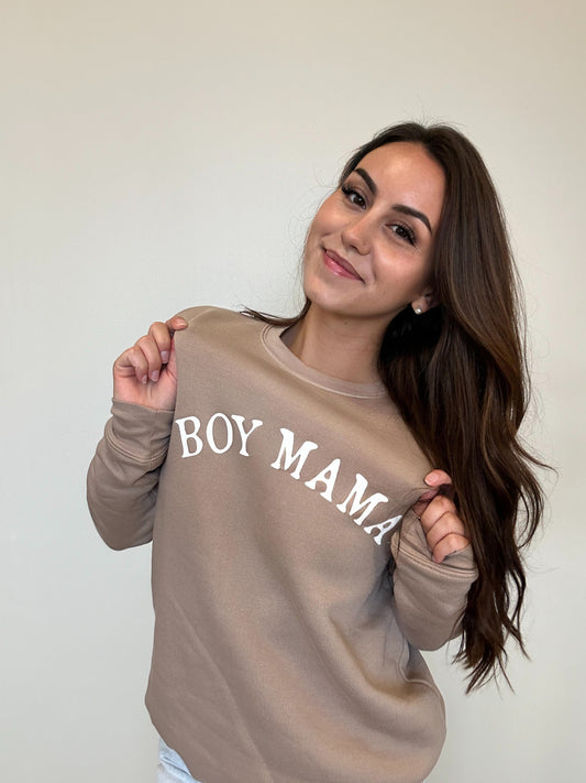 BOY MAMA Sweatshirt: TAN