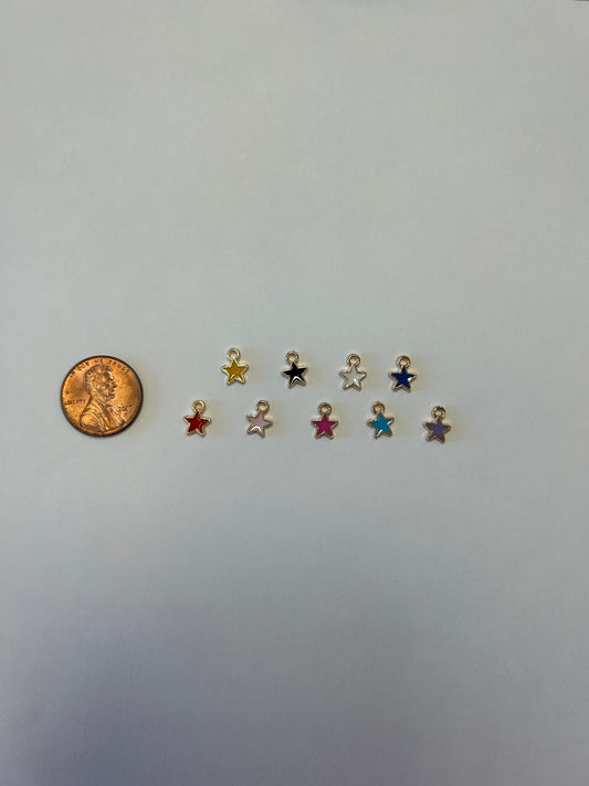 Tiny colored star charm