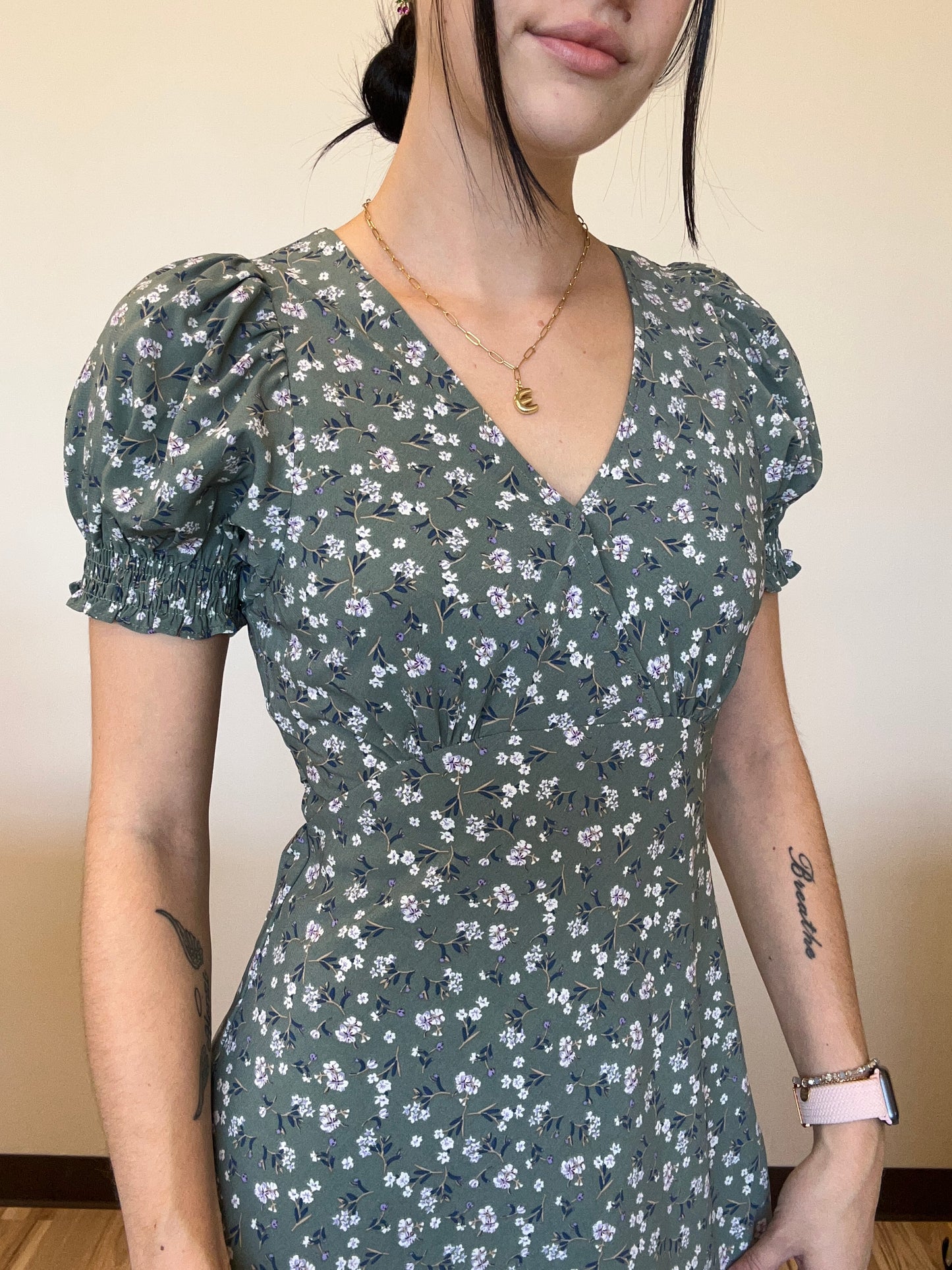 Sage & Petal Floral Dress