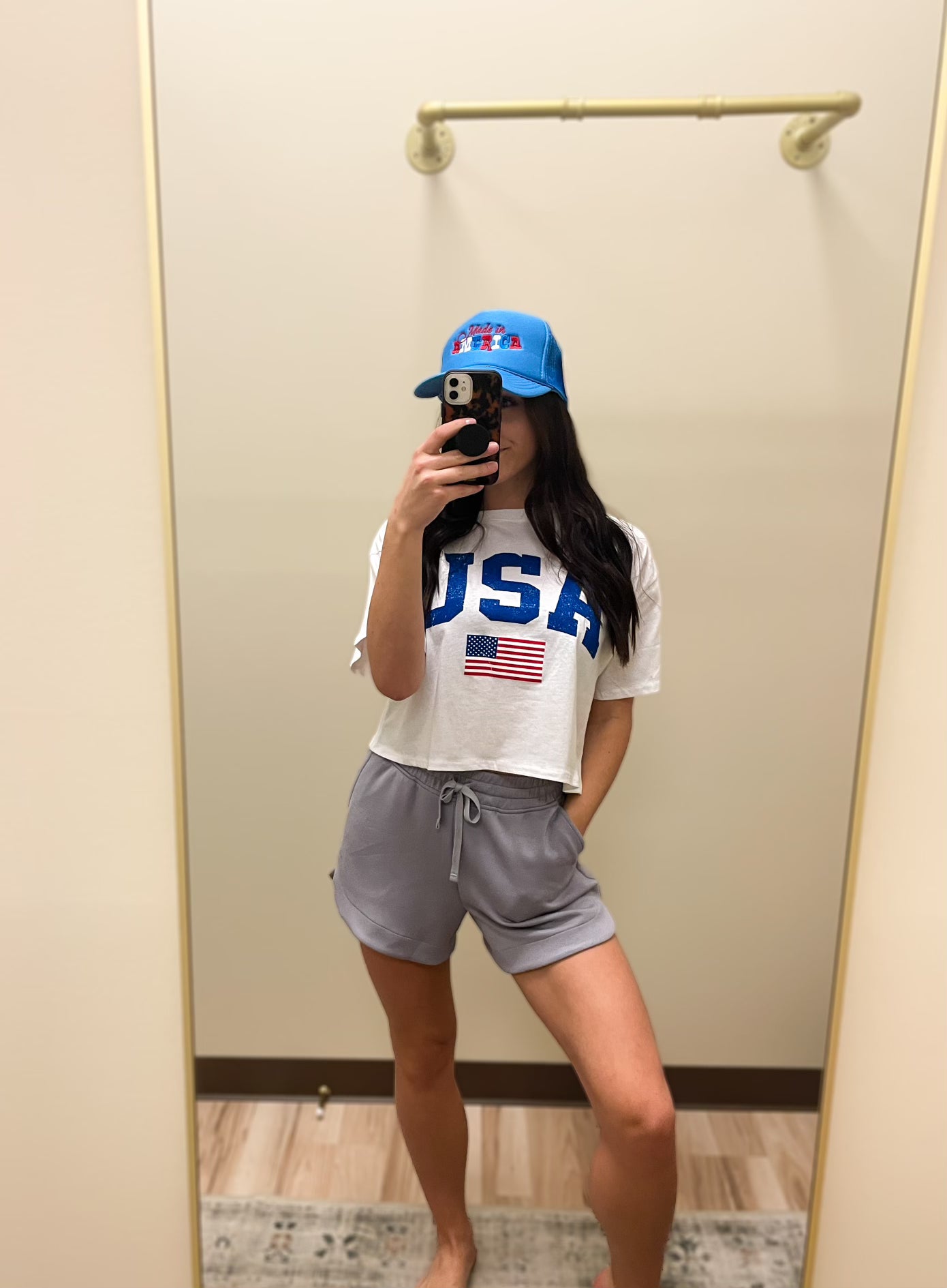 "USA" Crop Graphic Top