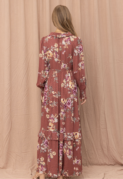 Romance in Bloom Long Sleeve Maxi Dress