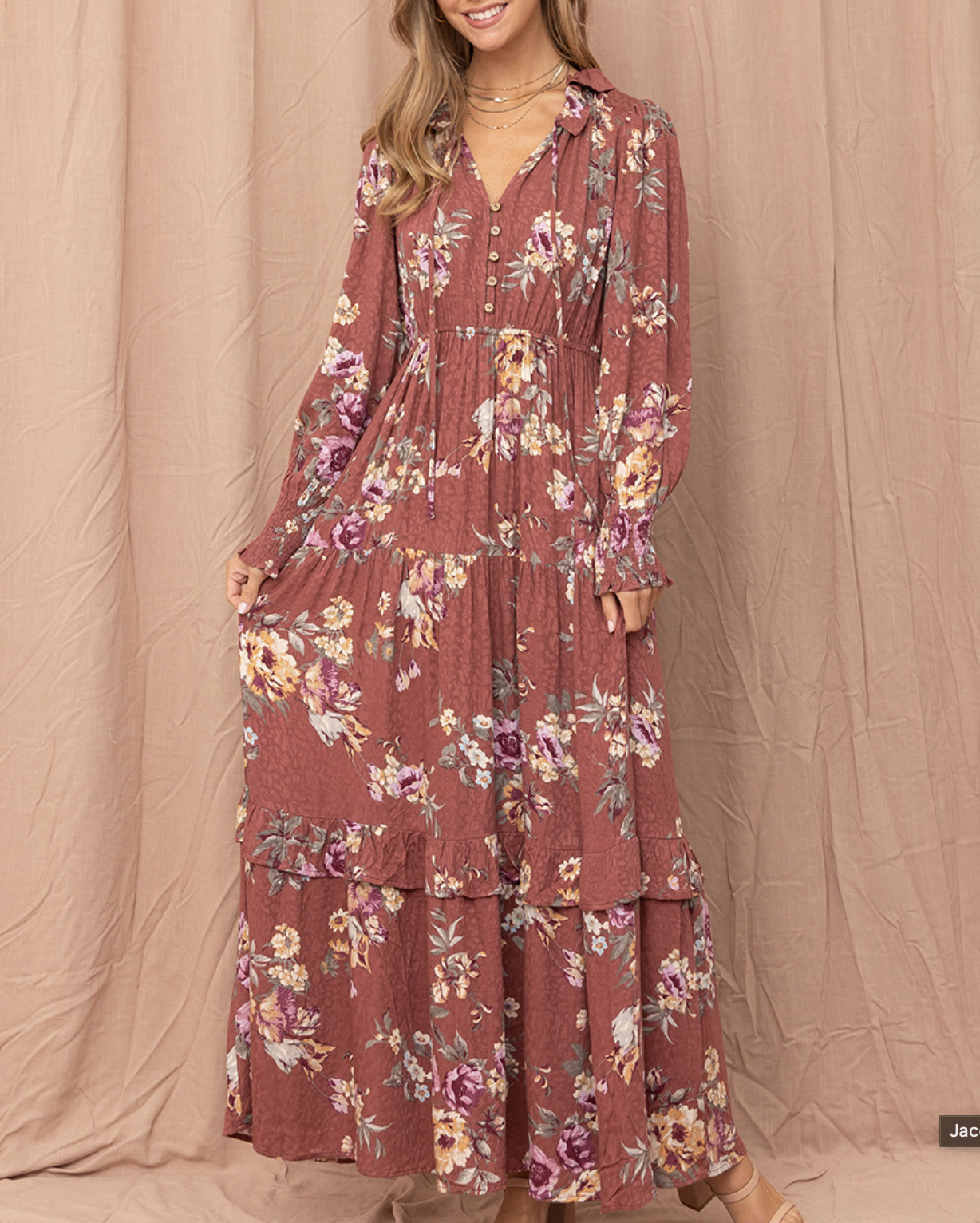 Romance in Bloom Long Sleeve Maxi Dress