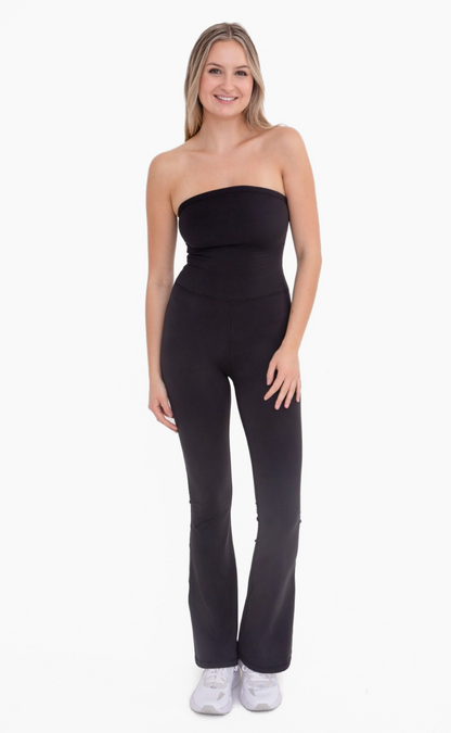 Thats so Fetch Strapless Full Length Flared Jumpsuit