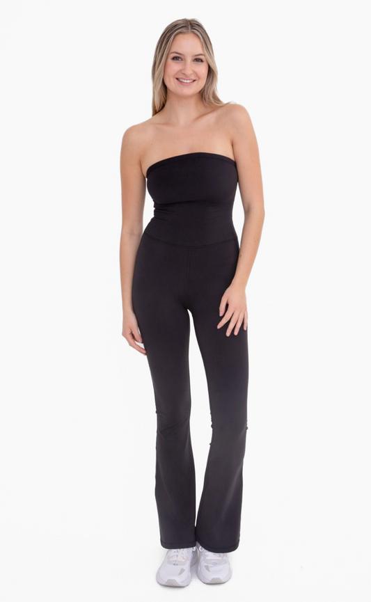 Thats so Fetch Strapless Full Length Flared Jumpsuit