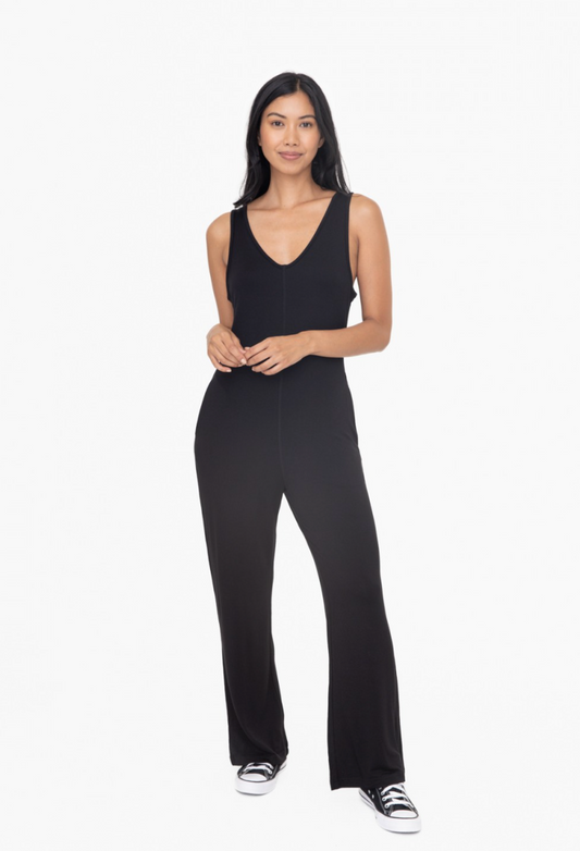 SHES GONE- Wide Leg French Terry Lounge Jumpsuit