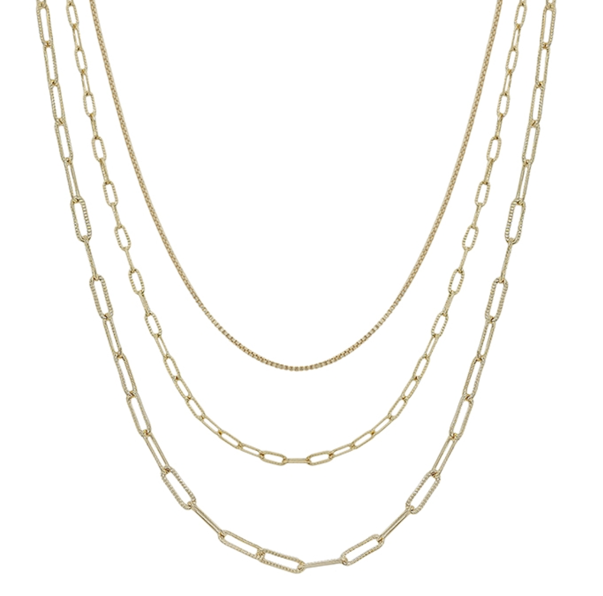 Triple Layered Chain Necklace