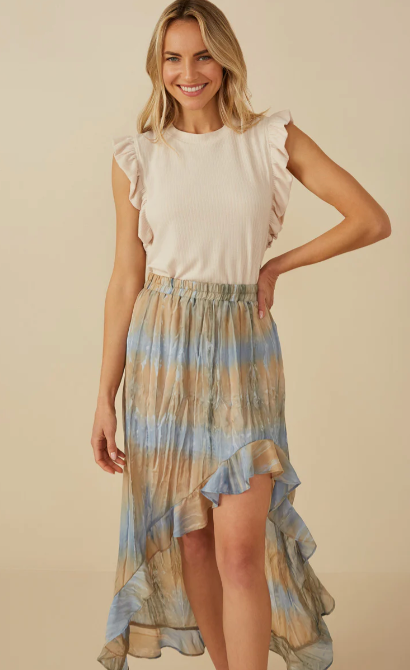 Breezy Ruffle Ribbed Tank