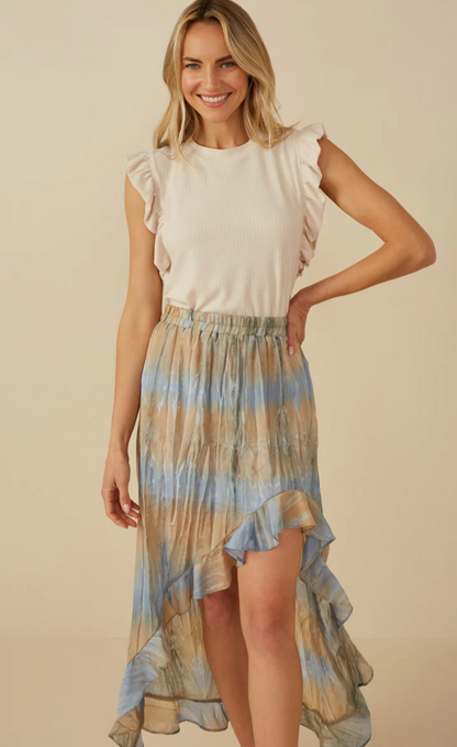 Breezy Ruffle Ribbed Tank